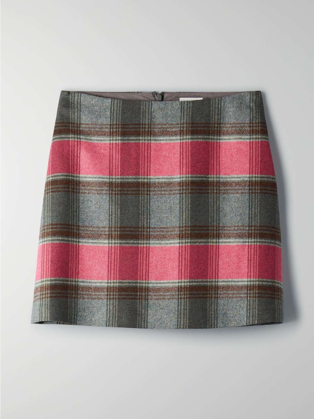 Wilfred Aritzia Classic Mini Skirt Pink/ Grey Overplaid Size 10 Women’s